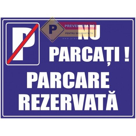 Indicator albastru parcari interzise